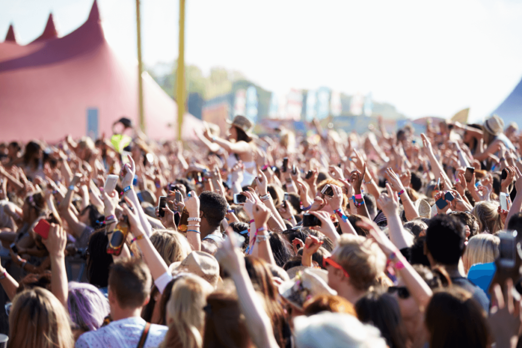 a large crowd of people at a music festival